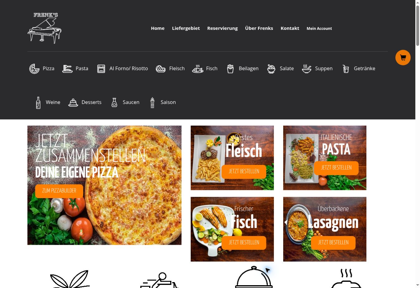 Website-Vorschau von Frenks Lieferservice