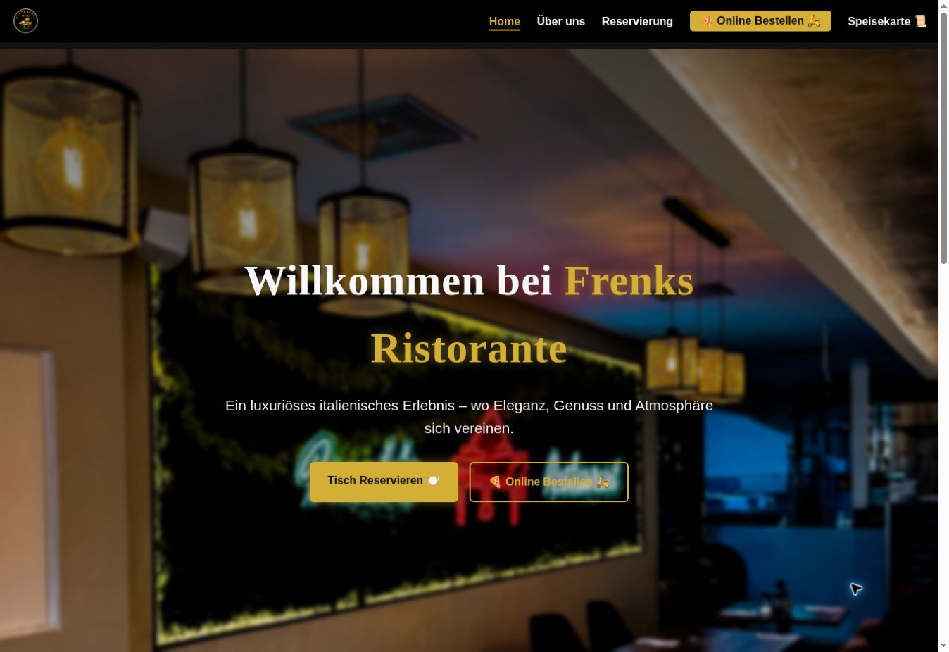 Website-Vorschau von Frenks Ristorante